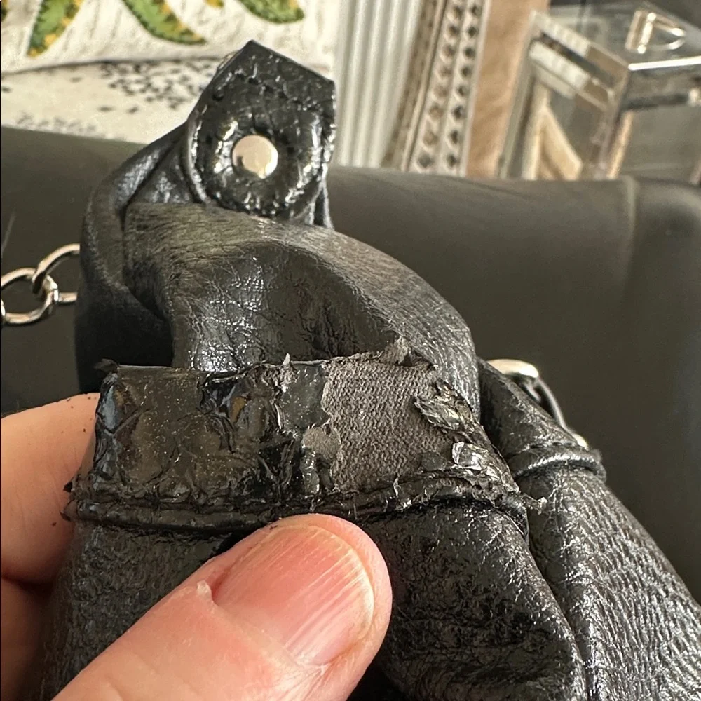 Kathy Van Zealand Y2K Black Studded Gem-Embellished vegan leather Satchel - Picture 14 of 15